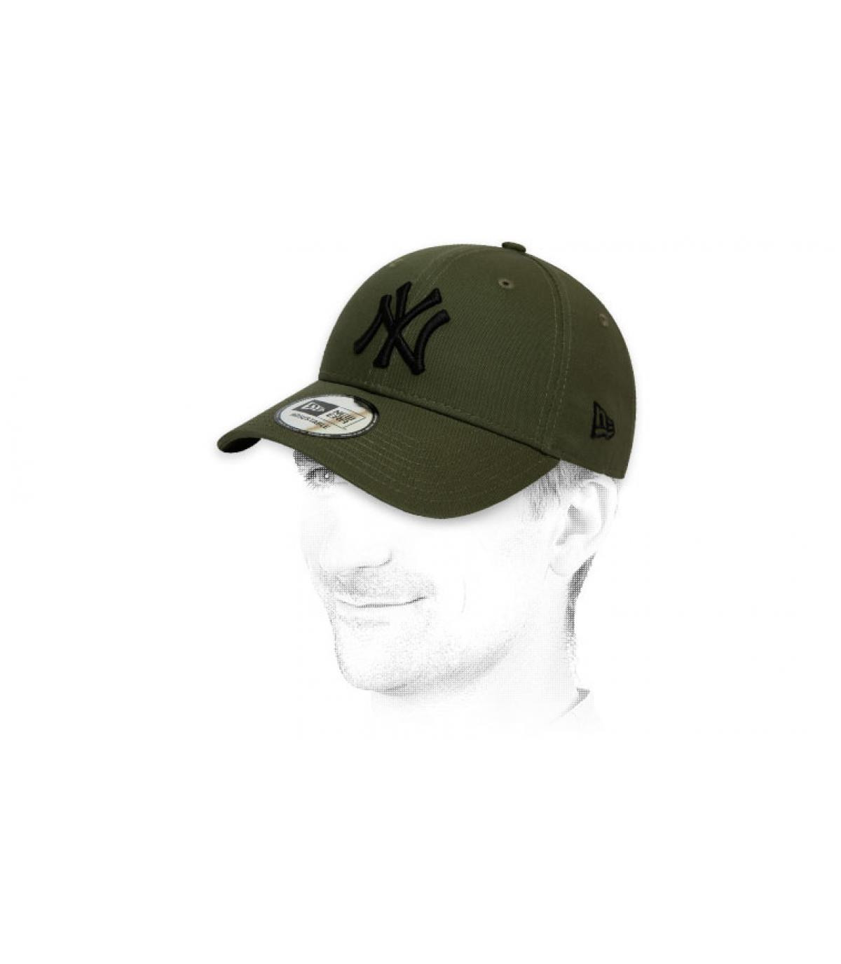 Cap NY grün schwarz Cap League Ess NY 940 olive black